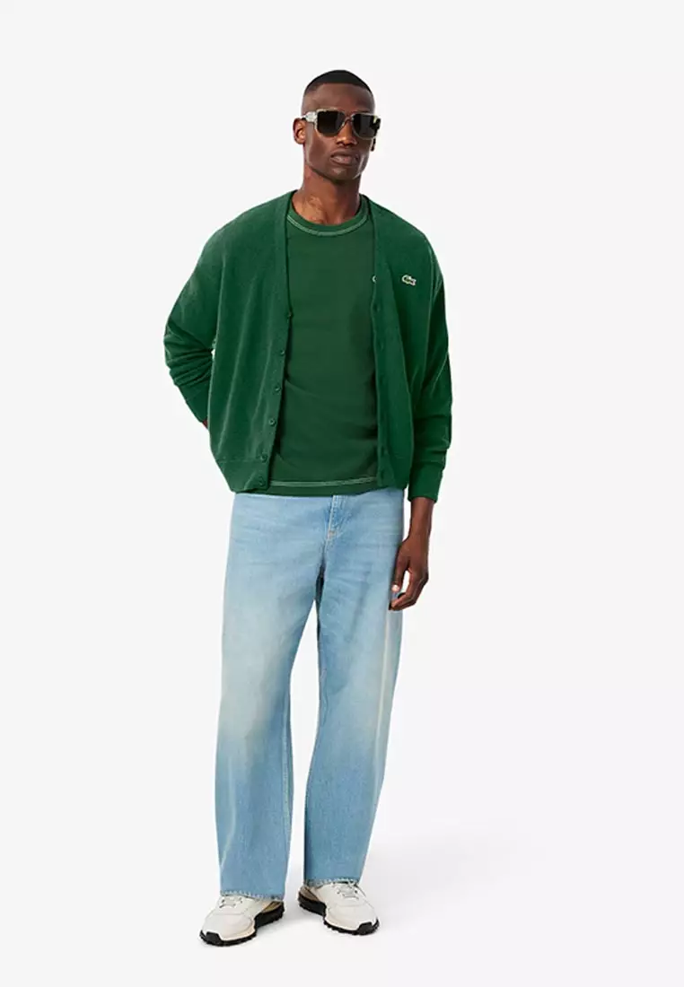 Relaxed Fit Carded Wool Cardigan