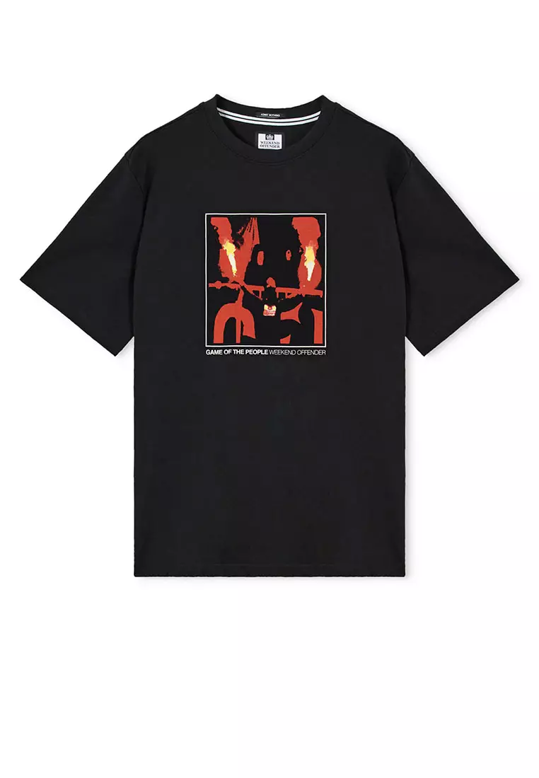 MENS BLACK THE PEOPLE GRAPHIC TEE