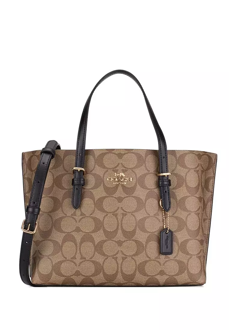Original Coach Mollie Tote 25 In Colorblock Canvas and Smooth