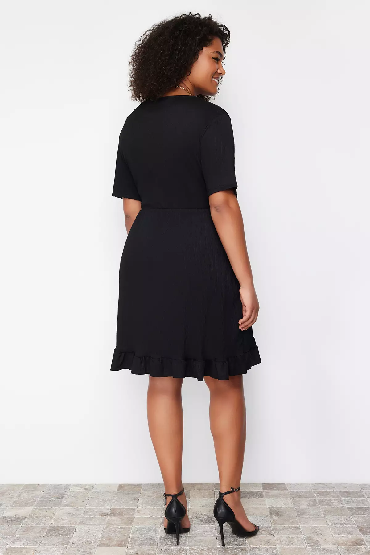 Plus Size Flounce Mini Dress