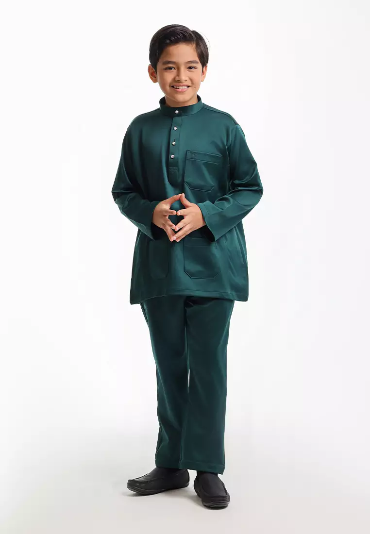 Alain Delon Baju Melayu Cekak Musang Budak - 19026505-49BotanicalGreen
