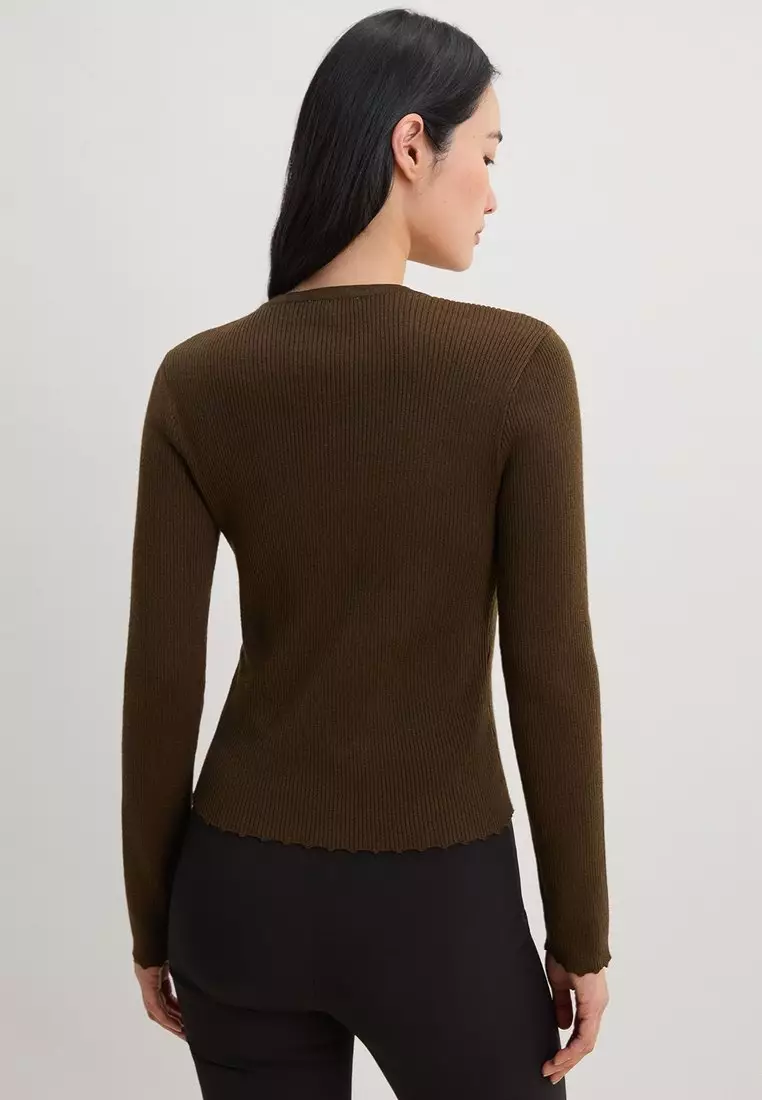 Ribbed Knit Top - Olive