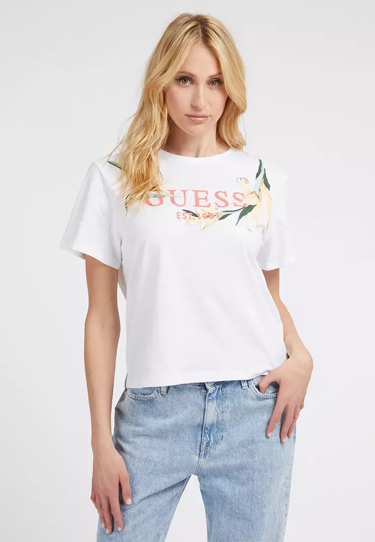 Guess floral t shirt sale