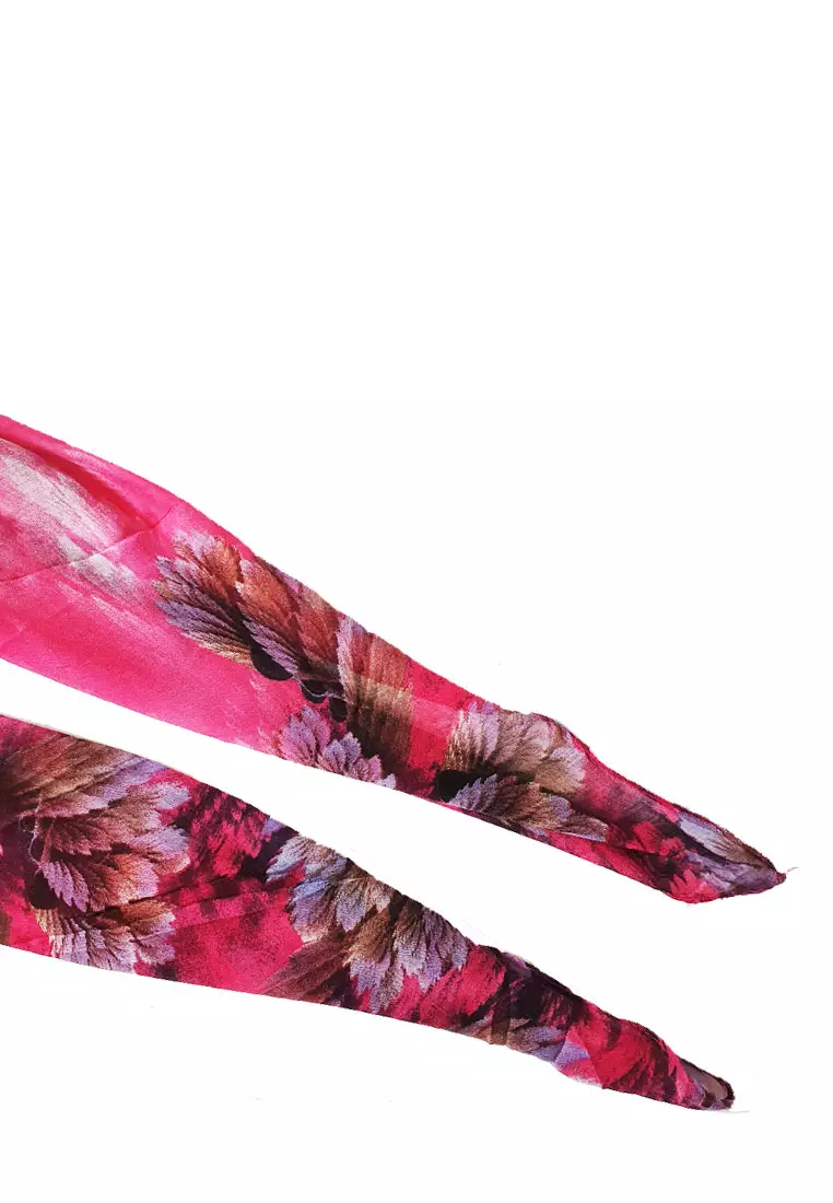 Feather Printed Scarf Pink