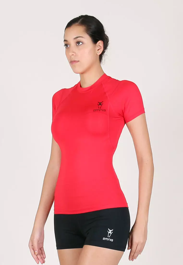 Women Maxforce Agile Compression Short Sleeve Top (Red)