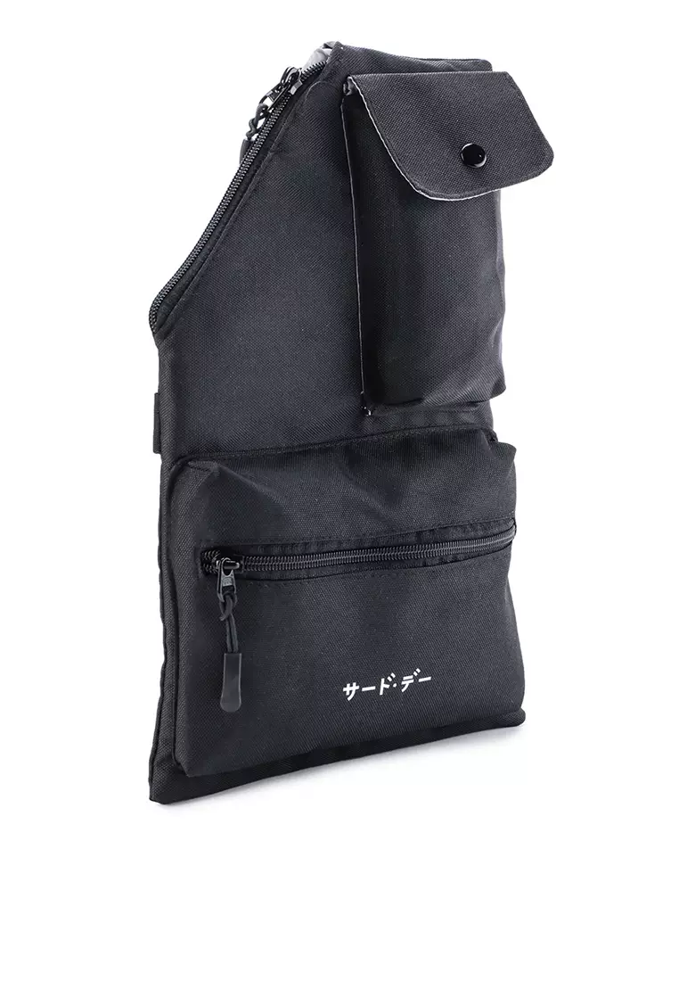 AMB14 One Side Tactical Vest Bag Katakana Hitam