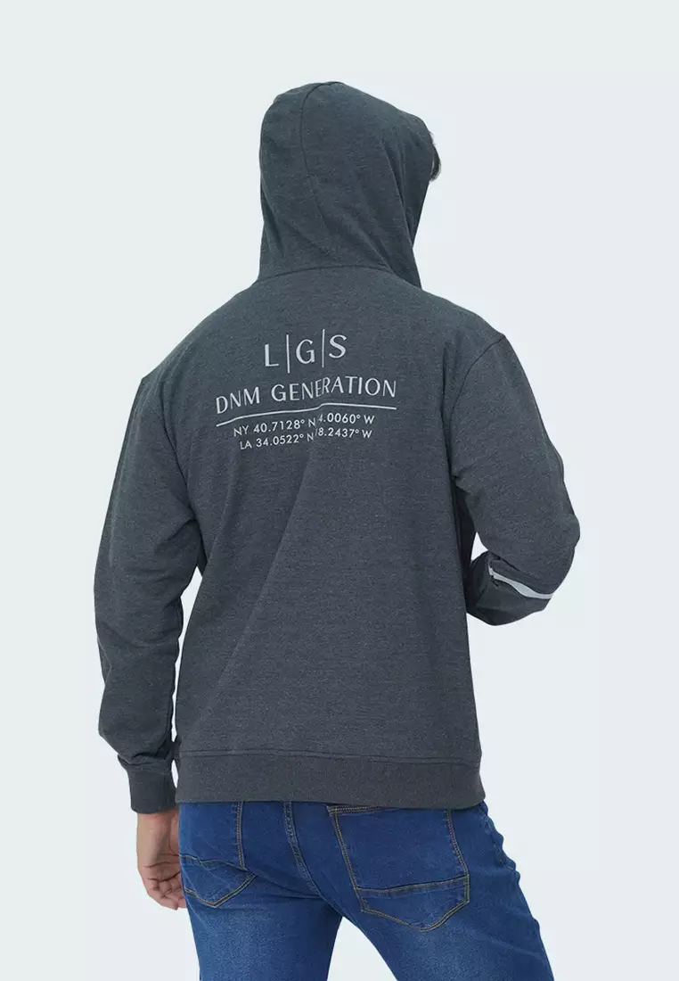 Jual LGS LGS Hoodie Pria Warna Abu-abu Terang Gelap Motif