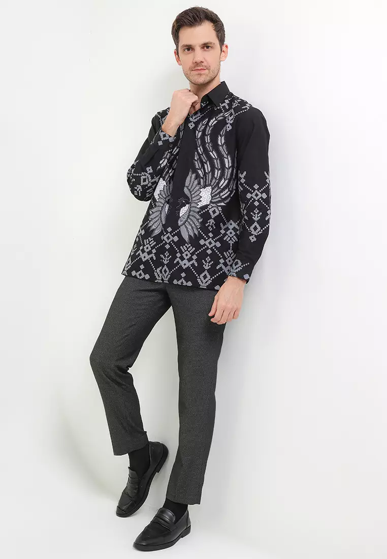 Kemeja Pria Lengan Panjang Furing Octavian Lining Black