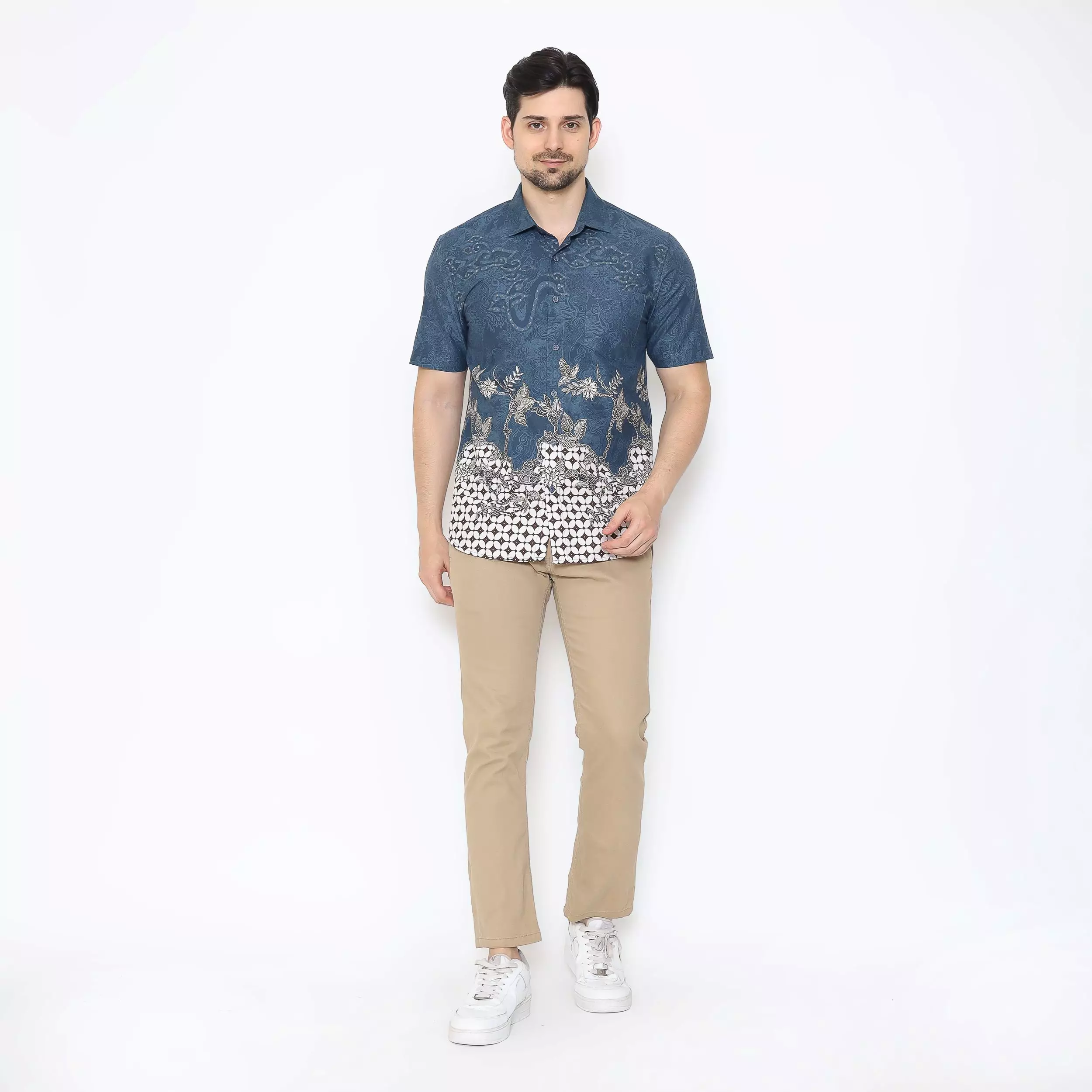 AMK Kemeja Batik Pria Lengan Pendek SHB Jelani Ss Blue