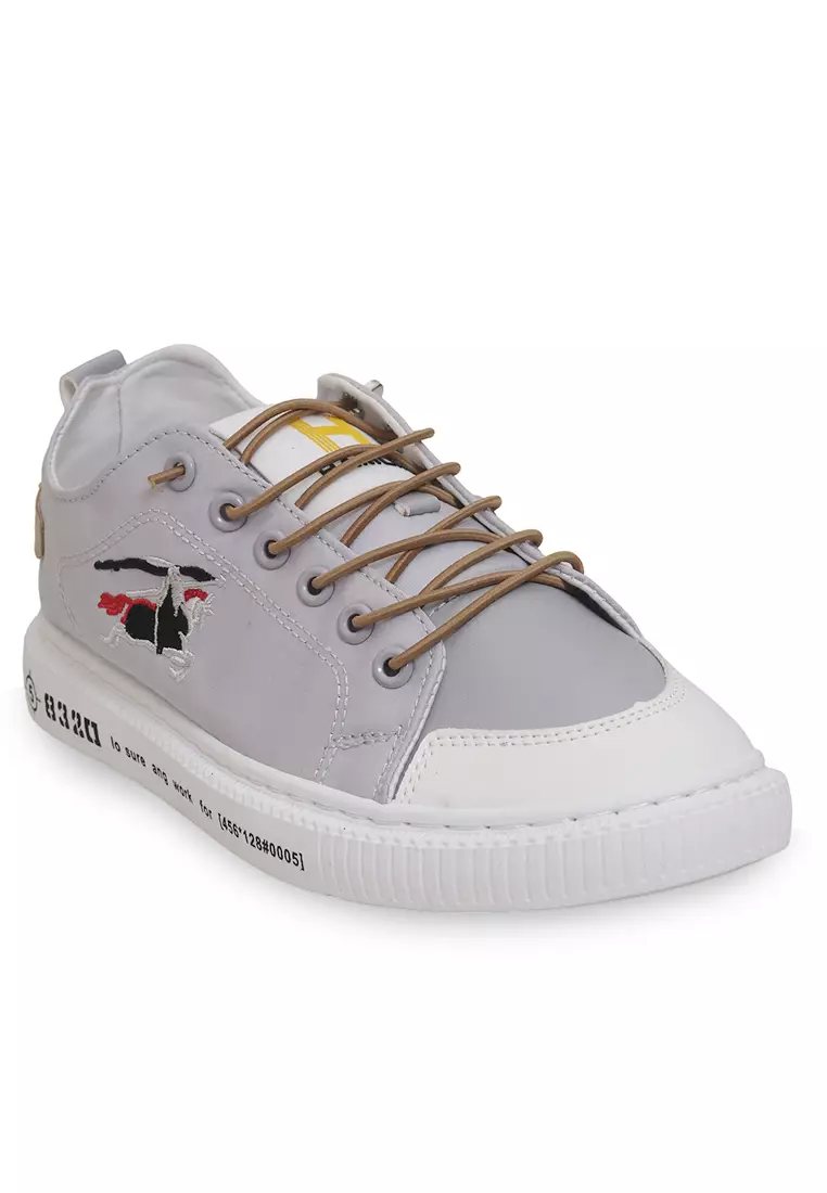 Anando Sepatu Sneakers Pria Motif Gambar Casual Shoes Stylish Design Material Leather ORIGINAL - Gray