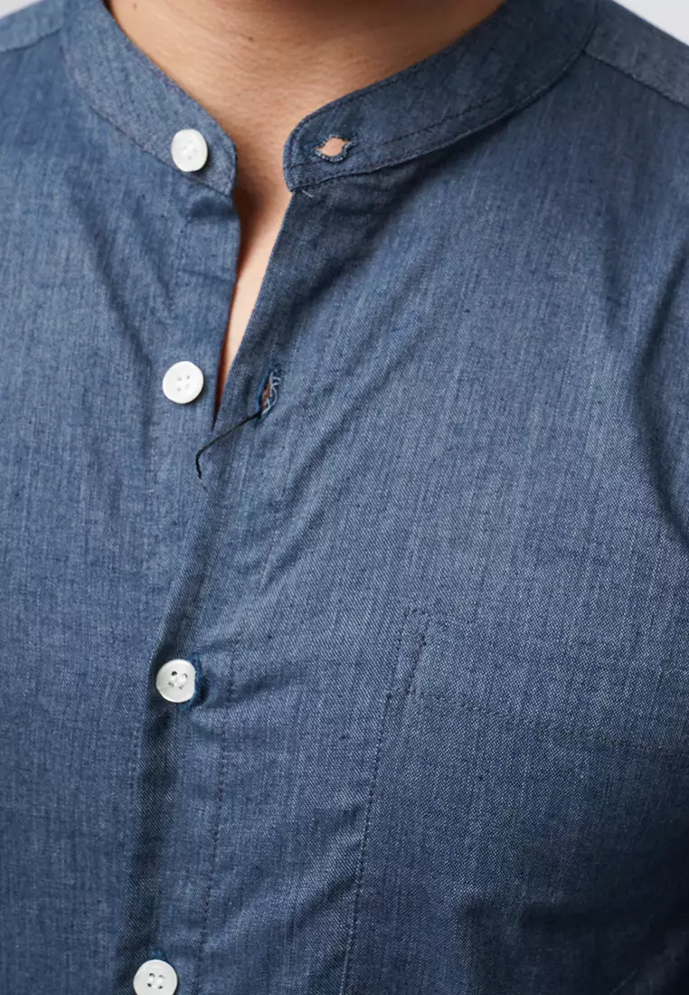 Indigo Blue Oxford Shanghai Shirt