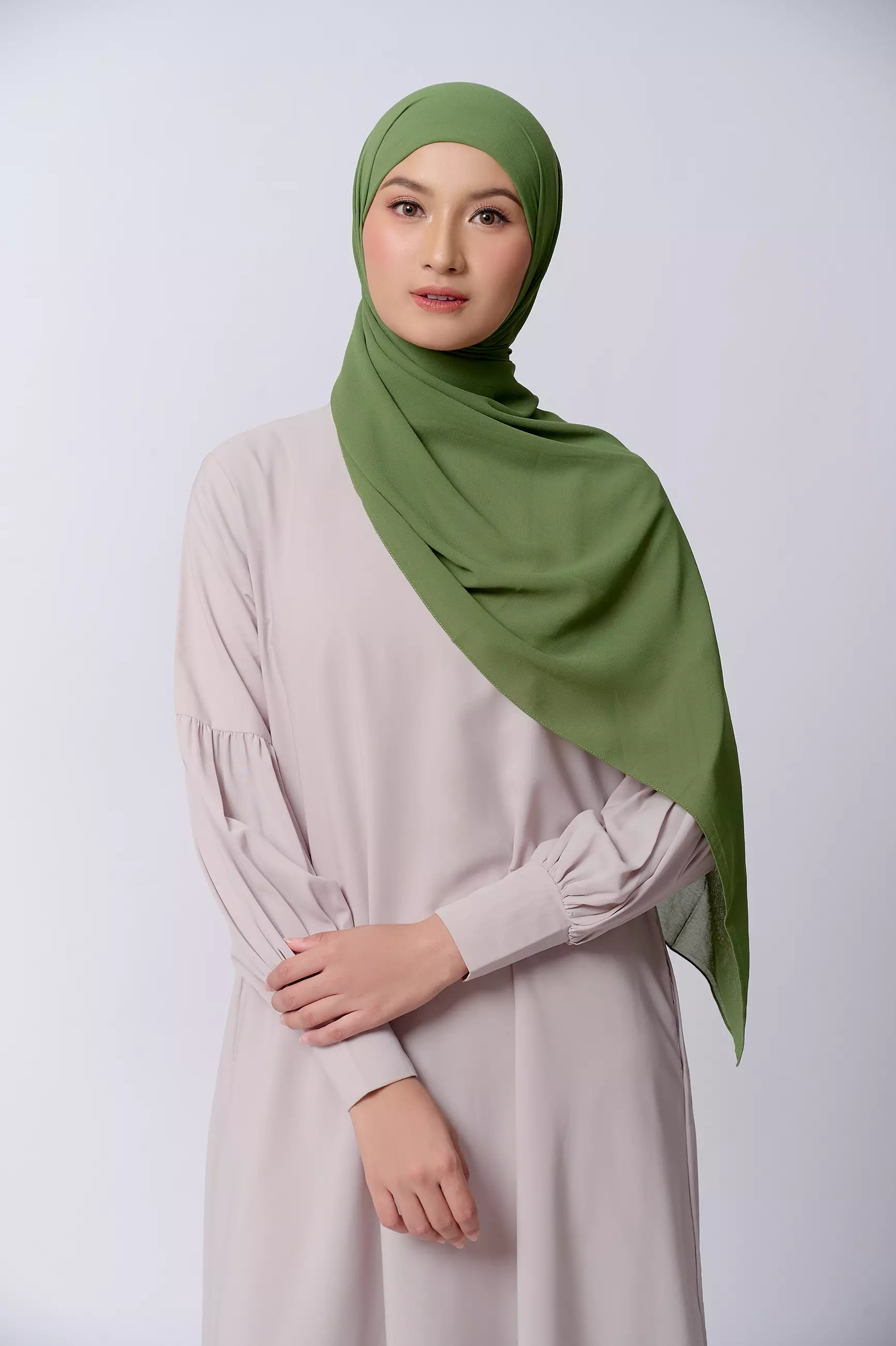ZM Zaskia Mecca - Klavi Leaf Green Pashmina