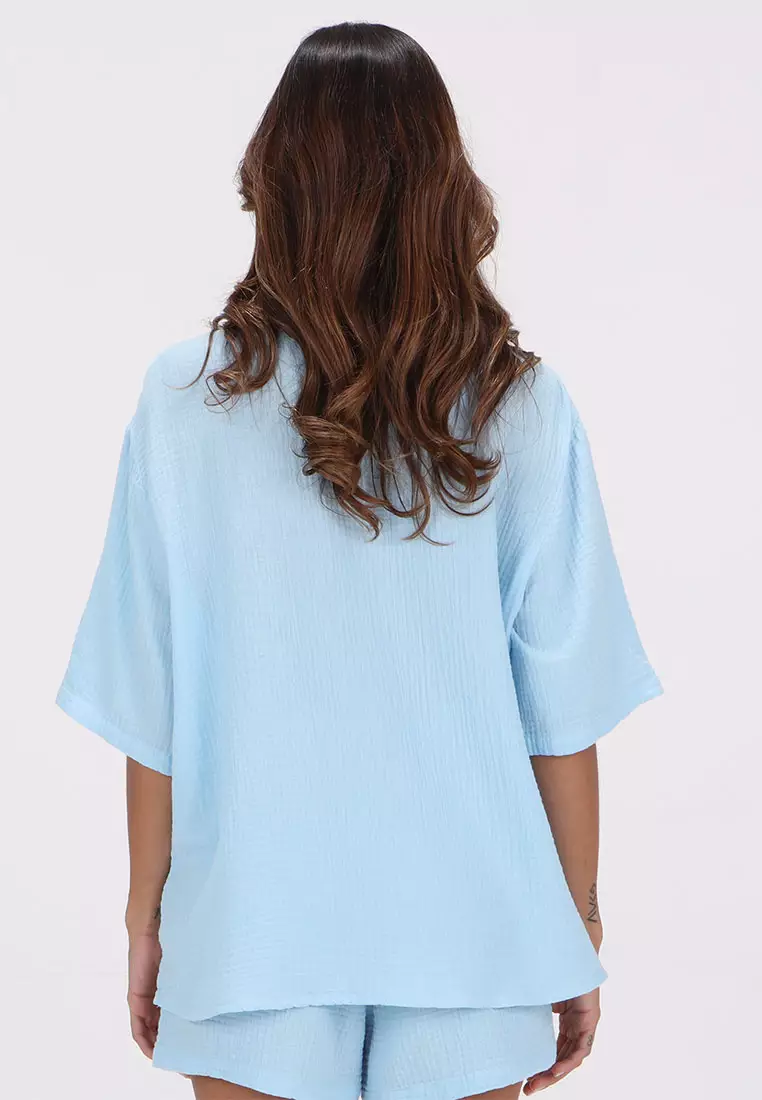GSH LAYOVER SHORT SLEEVE SHIRT SOFT BLUE