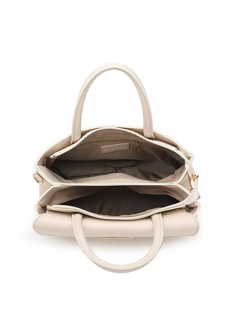 Women's Top Handle Bag / Sling Bag / Crossbody Bag / Shoulder Bag (Tas Tangan / Tas Selempang / Tas Bahu) - Krem