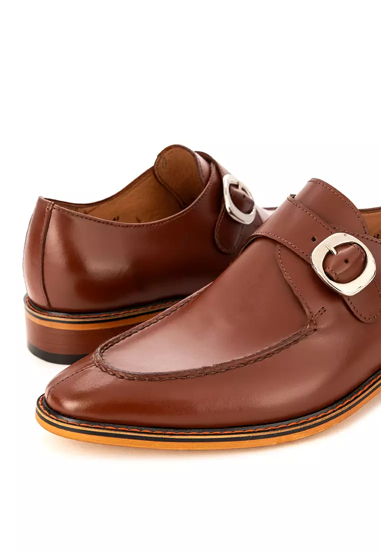 Fiyero Brown Single Monk Strap Shoes