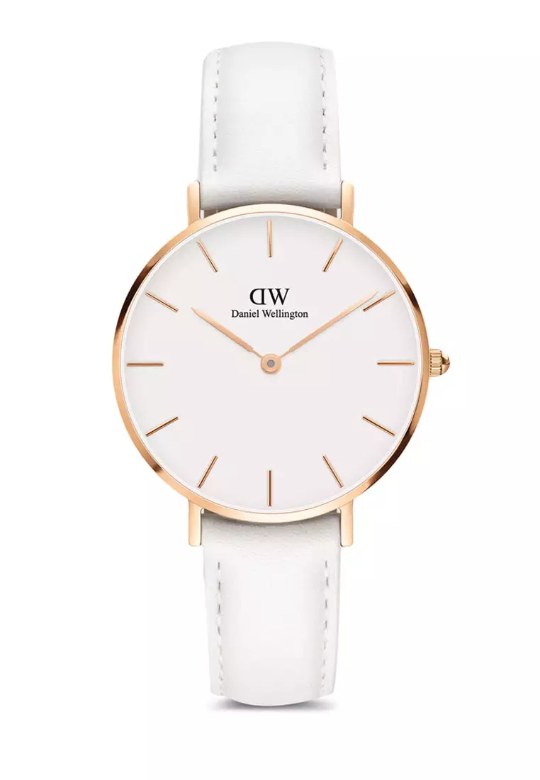 Petite Bondi 32mm Watch White dial Leather strap Rose Gold Female watch Ladies watch Watch for women DW