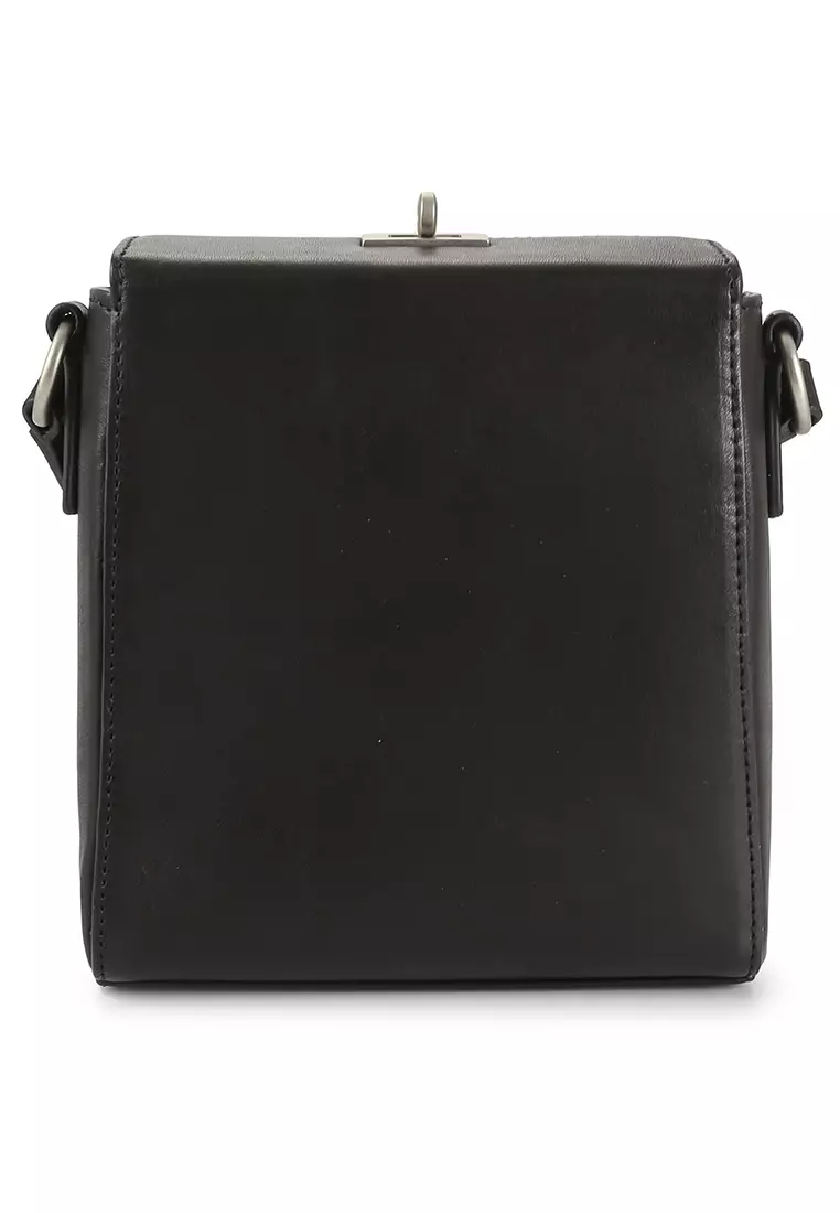 Buy agnès b. Embossed Logo Leather Shoulder Bag 2024 Online | ZALORA ...