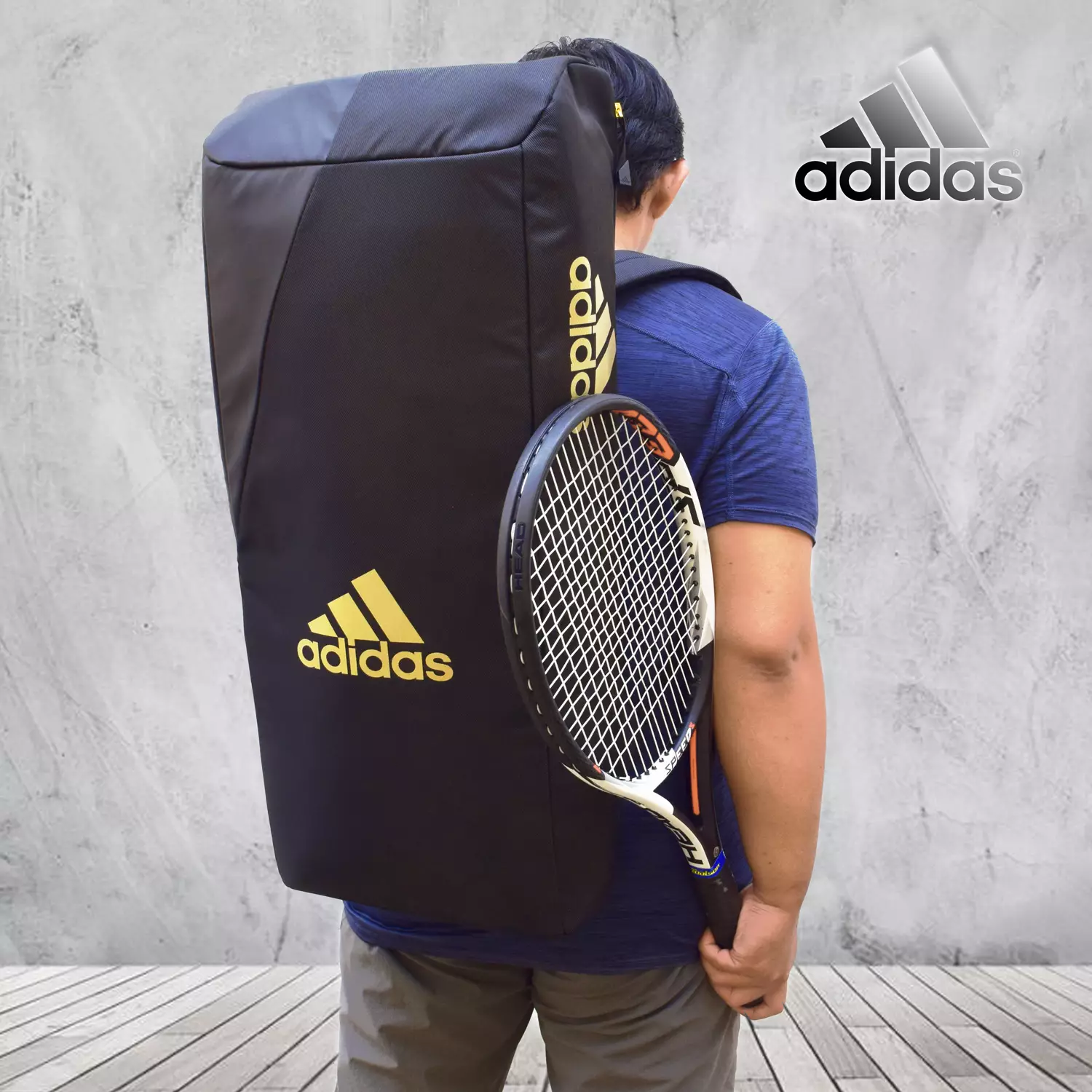 Tas Raket Badminton Bulutangkis Tenis Adidas VS3.1 3 Black