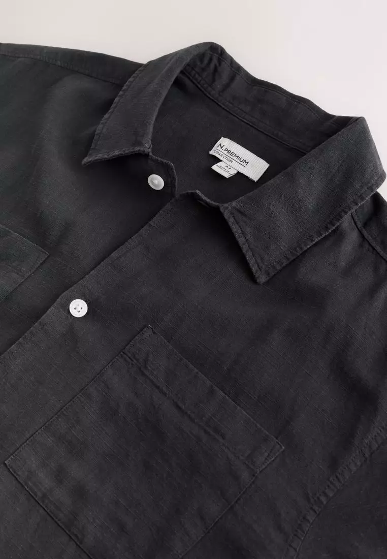 Linen Tencel Blend Short Sleeve Shirt