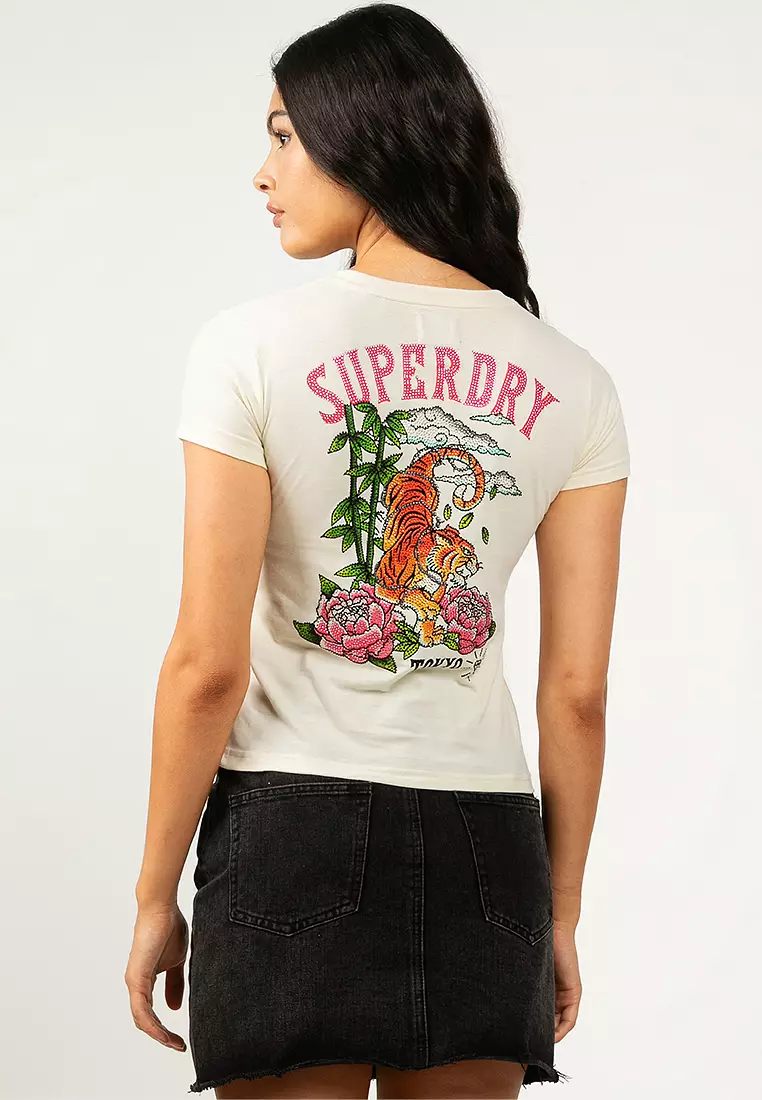 Tattoo Rhinestone Fitted Tee