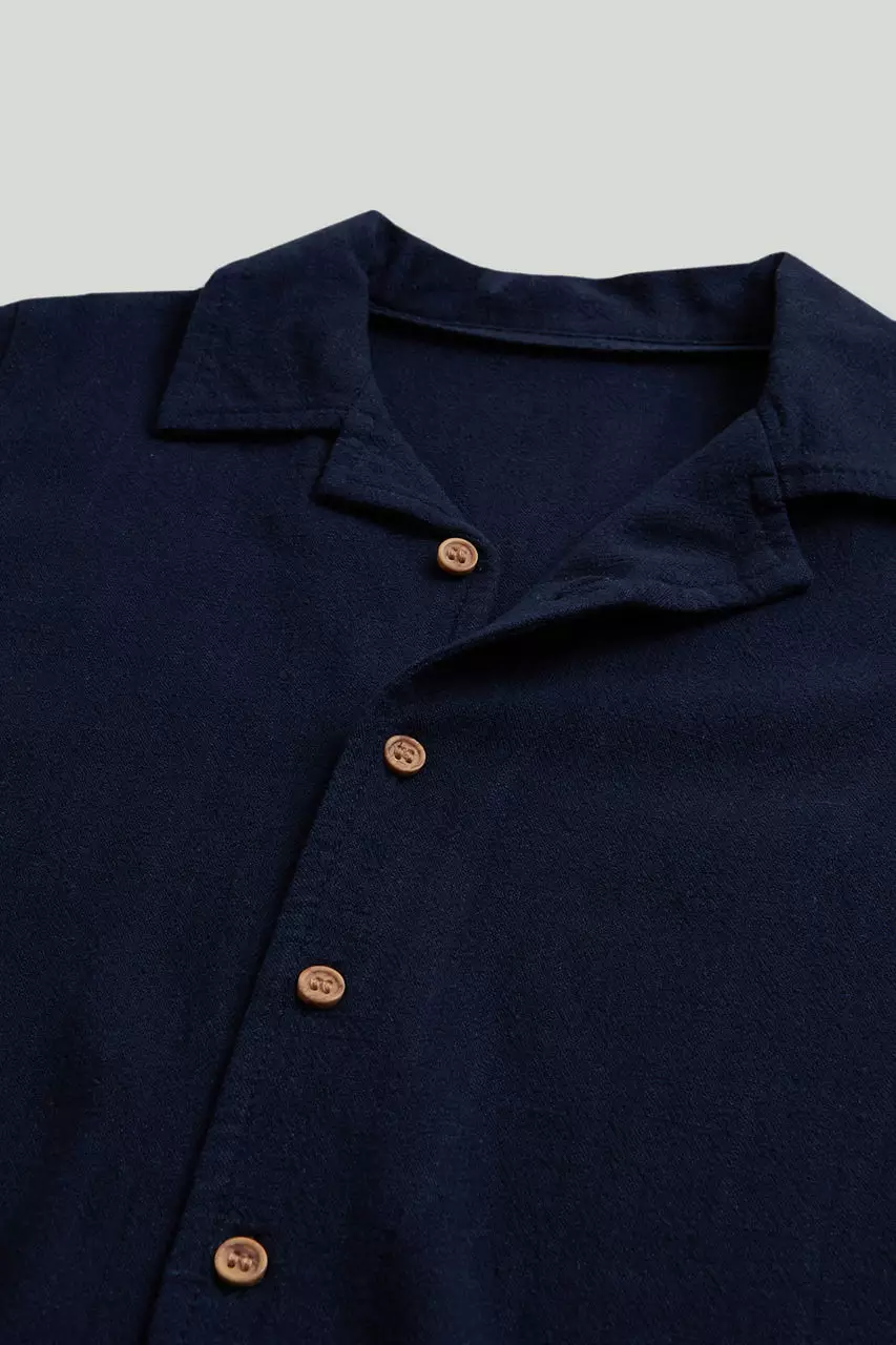 Mothercare Raya Collection Navy Linen Blend Shirt - Kemeja Lebaran Anak Laki-laki (Biru)