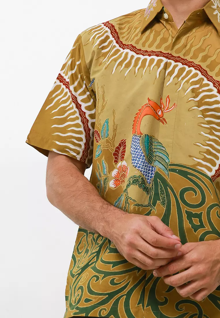 Pranadipa Kemeja Batik Tulis Premium Pria Casual Modern Lengan Pendek