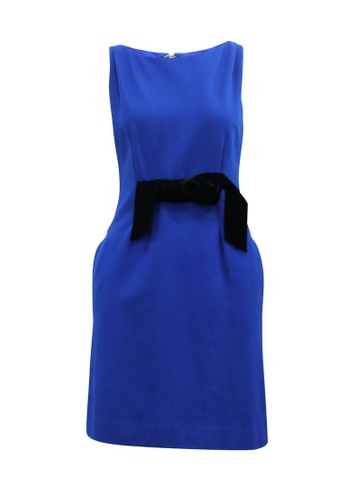Kate Spade blue kate spade Electric Blue Dress with Velvet Bow at Front 243F4AA3316CA8GS_1