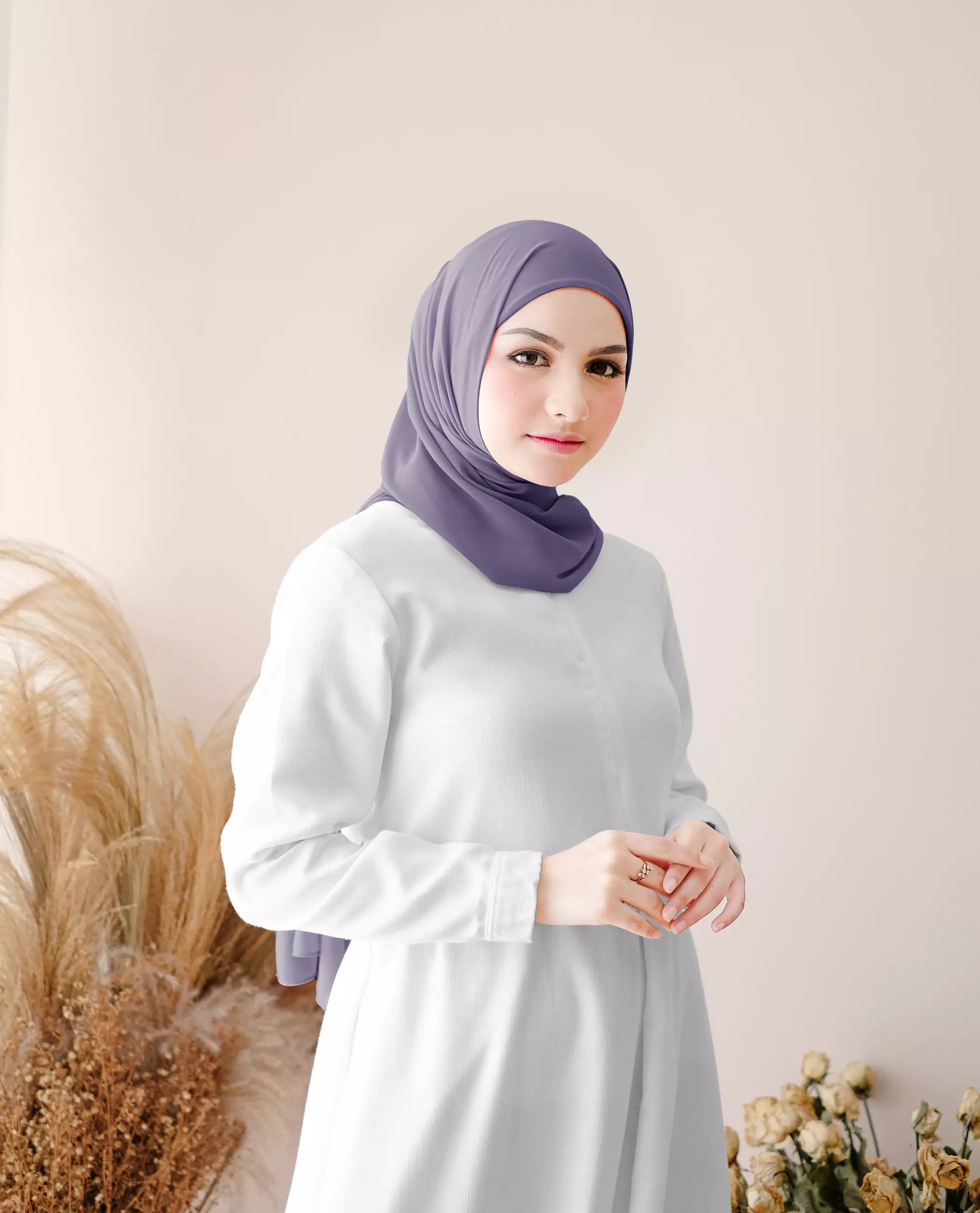 Pashmina Inner Instan 2in1 Ceruty Baby Doll - Romantic Lilac