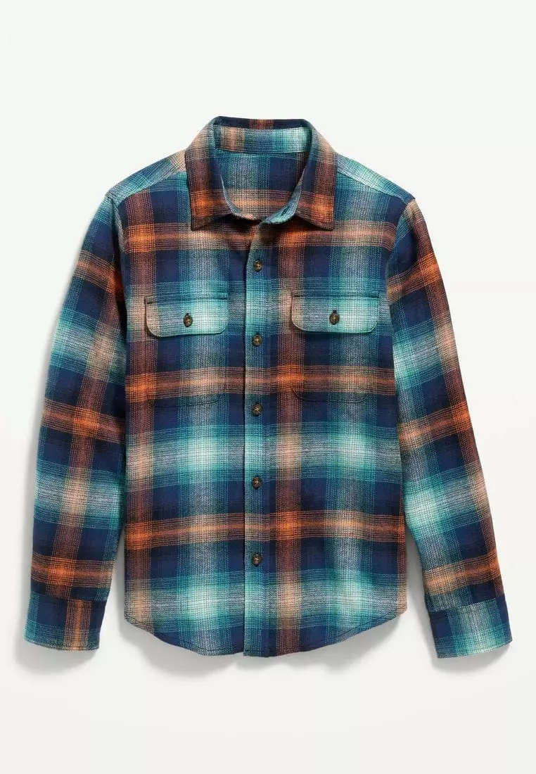 Soft-Brushed Flannel Pocket Shirt for Boys