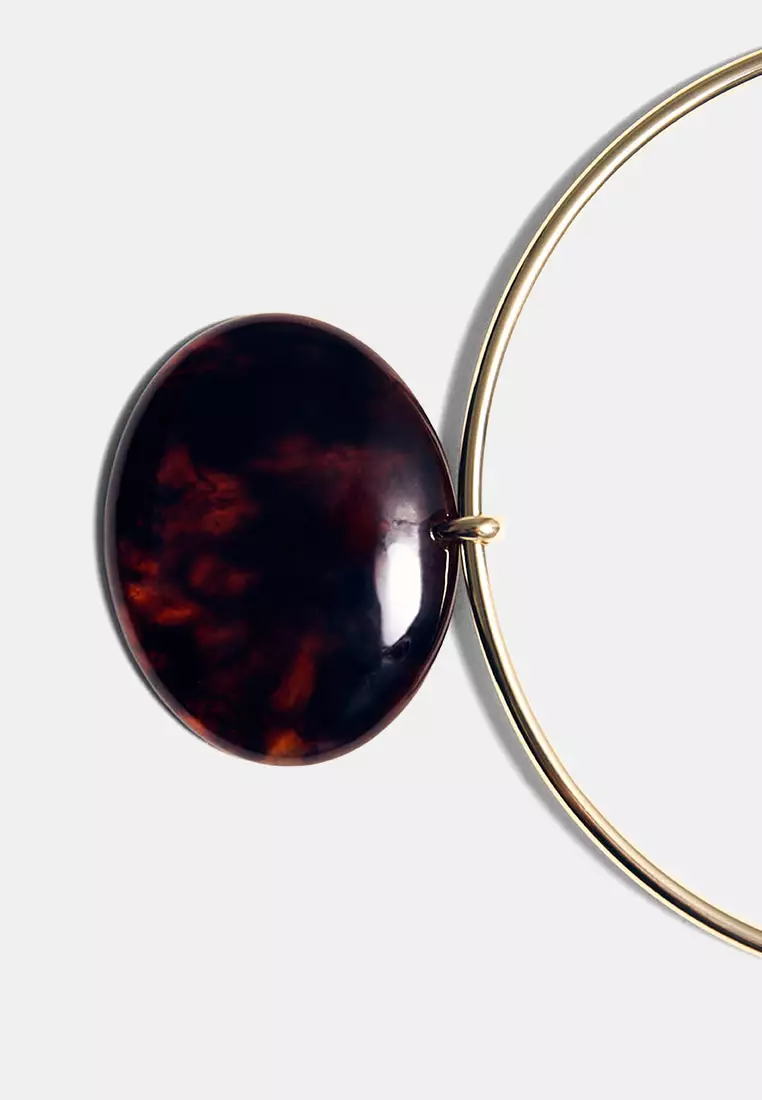 Rigid Necklace With Circular Beading