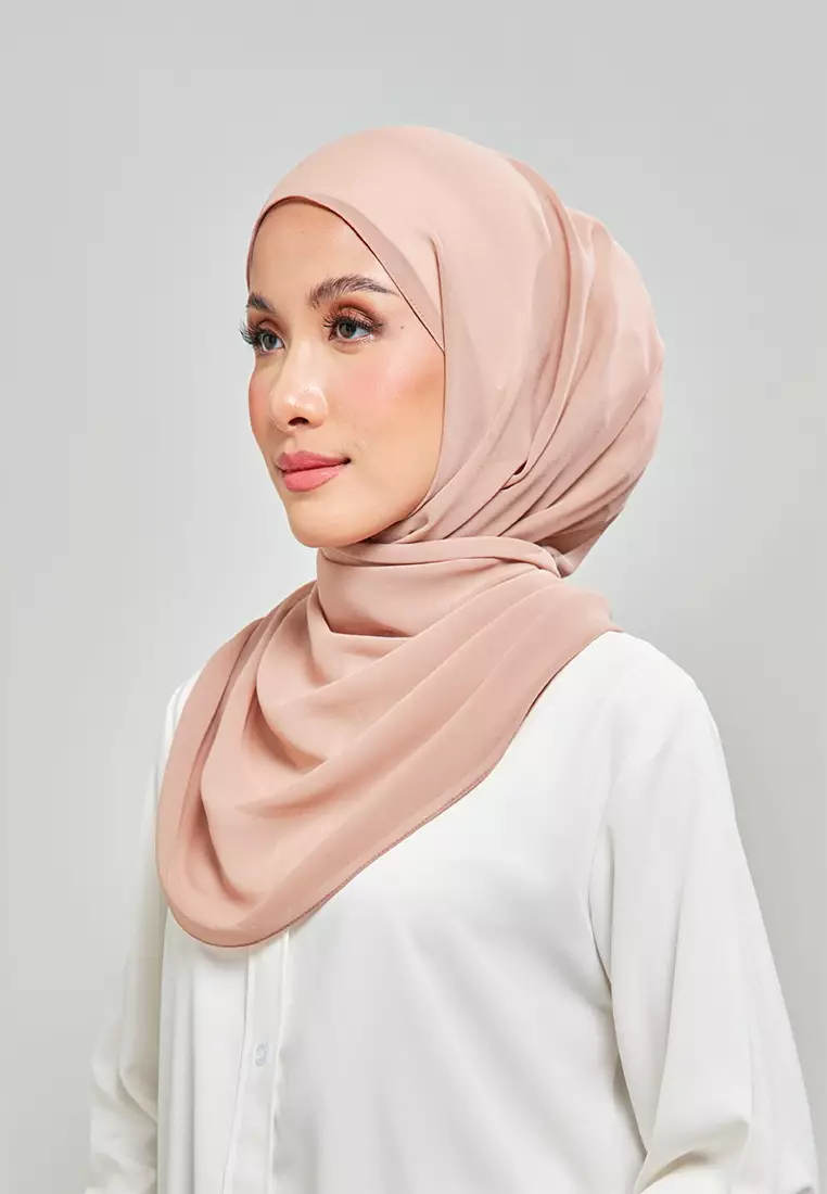 Kalsom Light Chiffon Scarf in Warm Taupe
