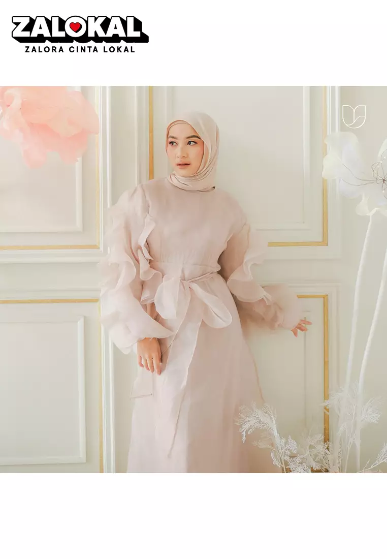 Organza top dress hijab
