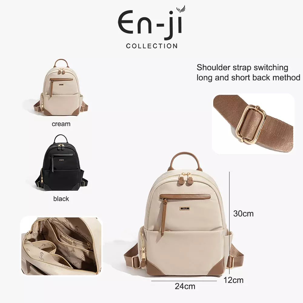 En-ji Neyobi Backpack Wanita Warna Cream