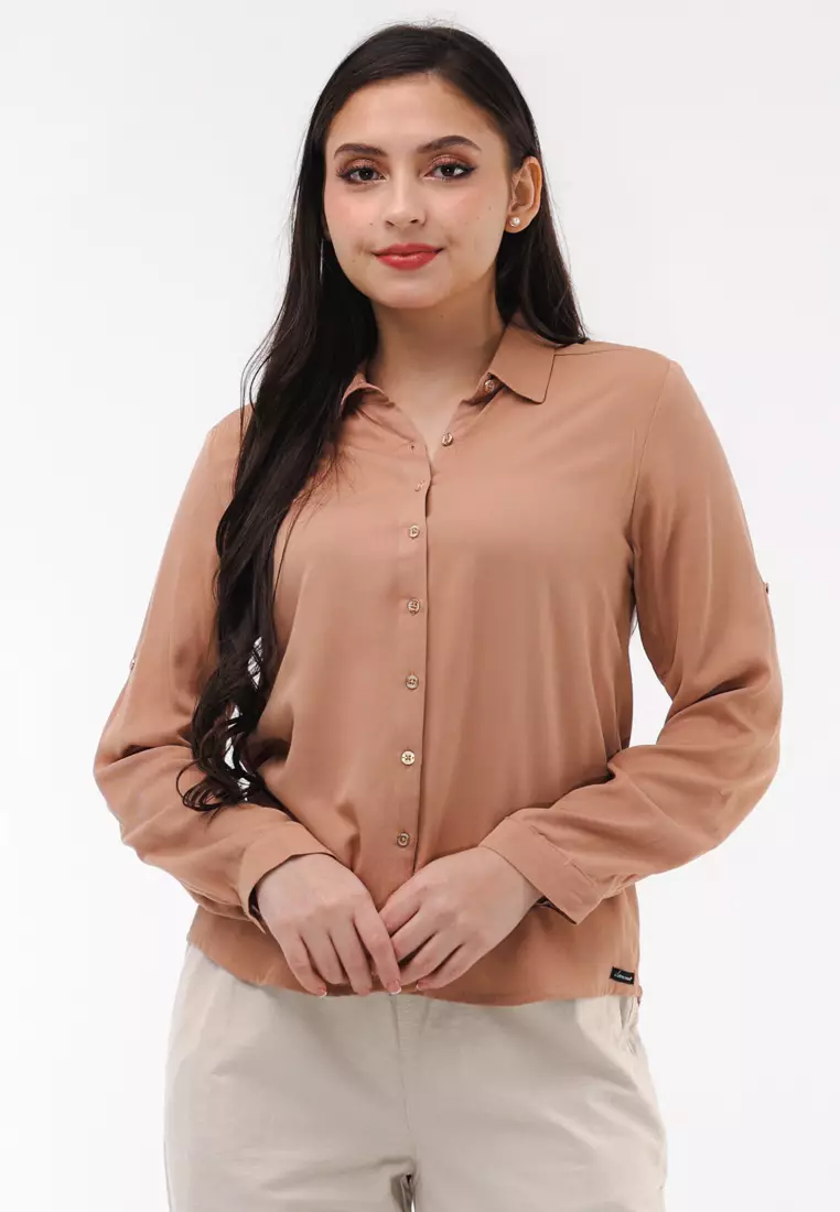 Single Twill Woven Long Sleeves Blouse