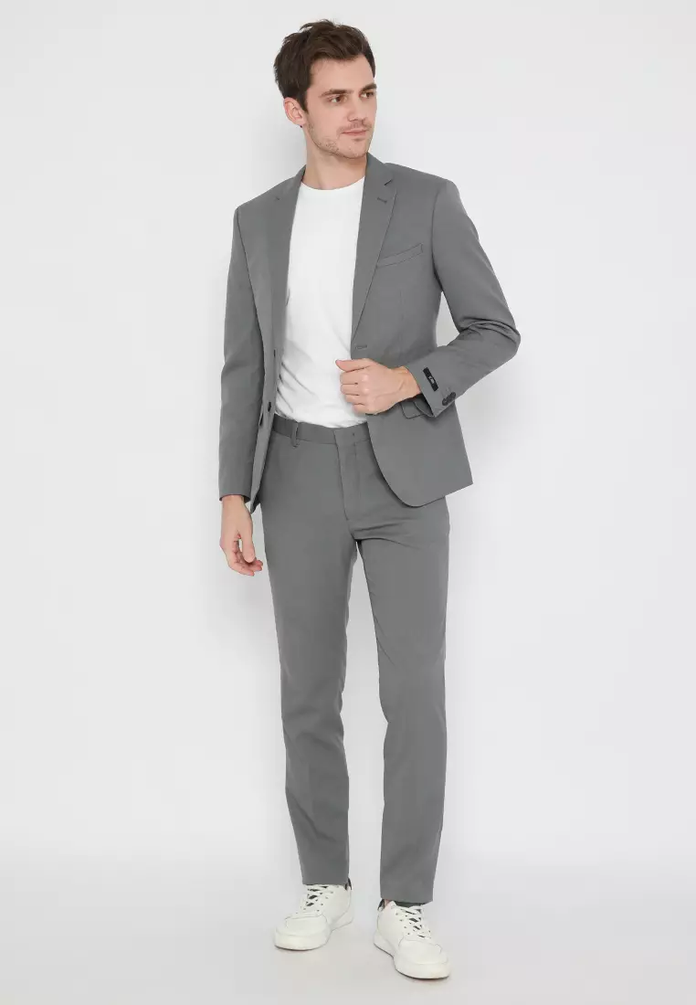 Jobb Bellwool-T2 Jas Pria Slim Fit Light Grey 3