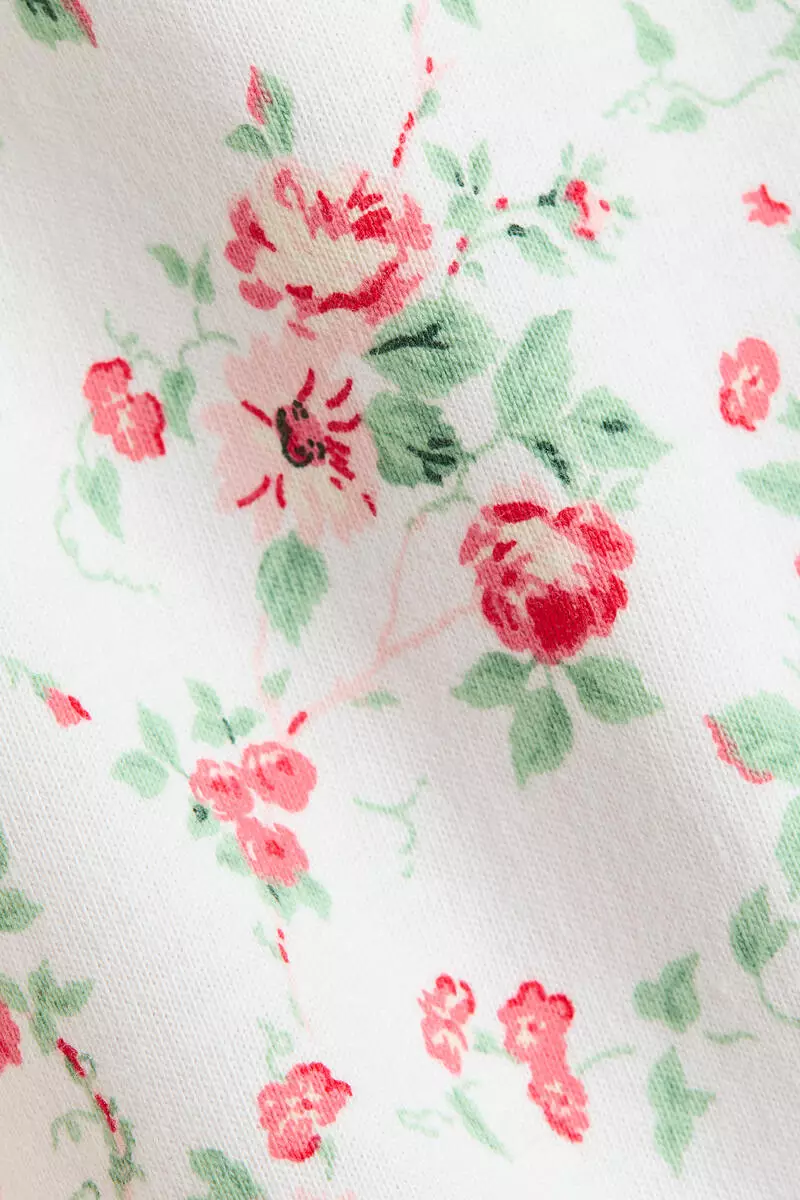 Flounce-trimmed cotton top