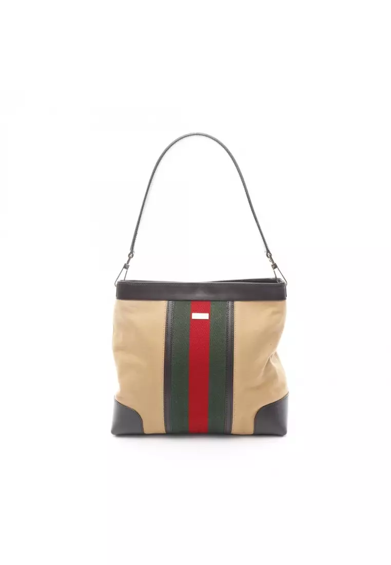 Buy Gucci Pre-Loved Gucci sherry line one shoulder bag canvas leather ...