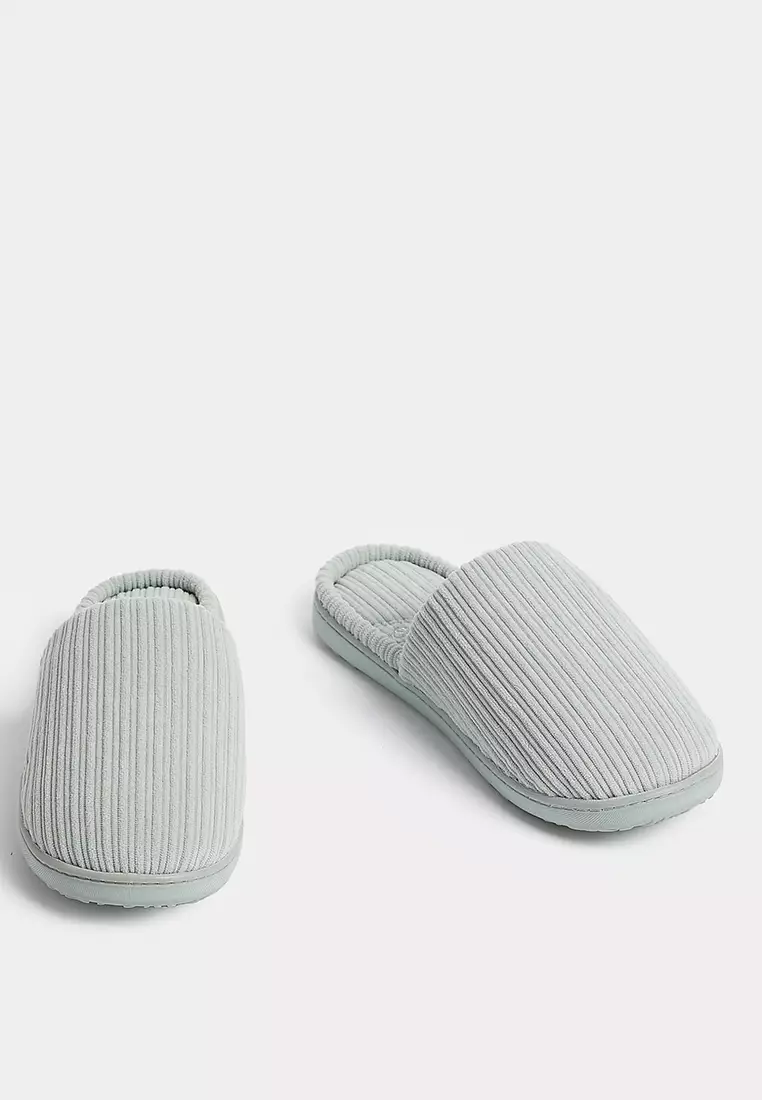 Faux Fur Lined Slippers With Secret Support
