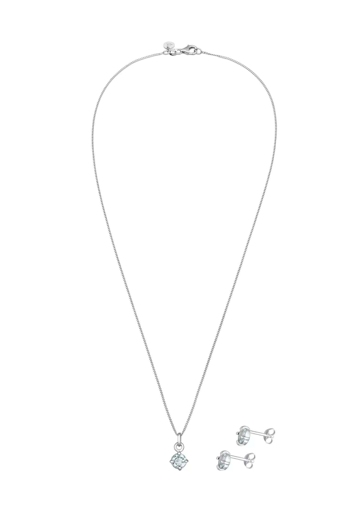 Jewelry Set Solitaire Pendant Set Stud Earrings Topaz