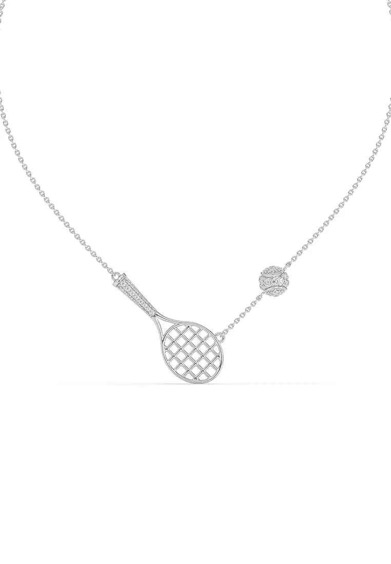 Court Charm Necklace in Vermeil White Gold D/E-VVS/VS (0.50ct TDW)