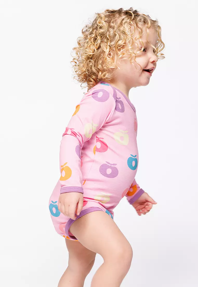Ulm long-sleeved baby body with apples
