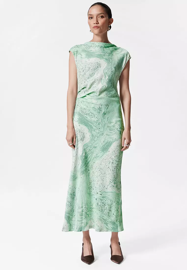Bias-Cut Satin Midi Dress