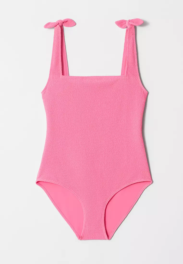 Textured Bow Tie Swimsuit