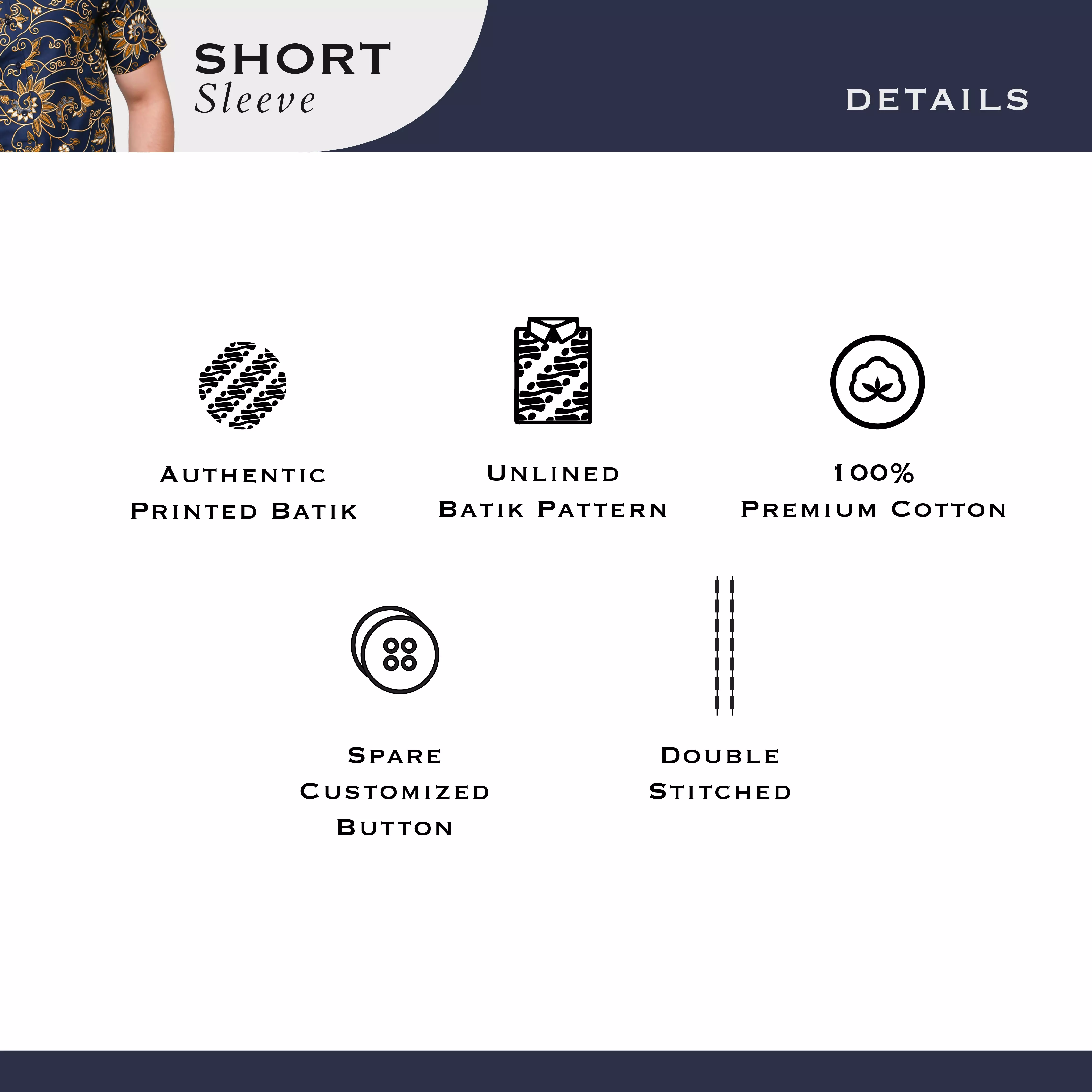 Slimfit Adhara Kemeja Batik Pria Lengan Pendek