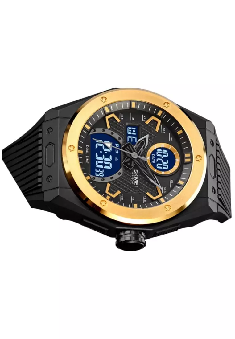 Jam Tangan Analog Digital Pria Waterproof Many Function Strap Tali Material PU Silicone IR41 ORIGINAL