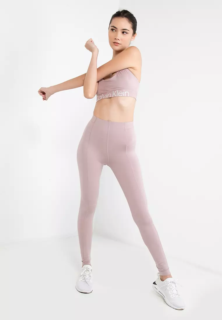 Calvin Klein Performance high waisted ribbed leggings in dusky pink - part  of a set
