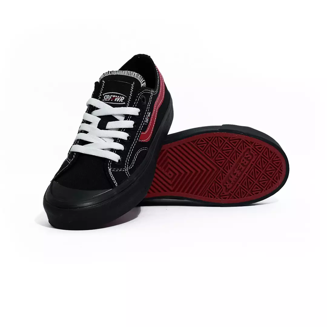 SABA Veloz Low Light Black Maroon - Sepatu Sneakers Casual Pria Wanita