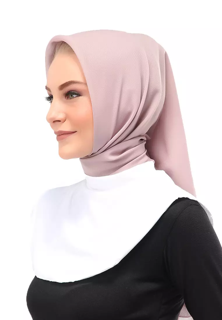 Afifah Manset Leher Polos Muslimah Casual Relaxed Fit - Putih