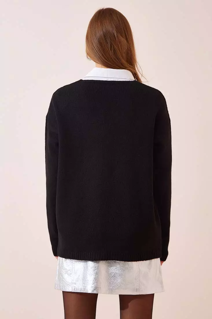 V-Neck Knitwear Sweater