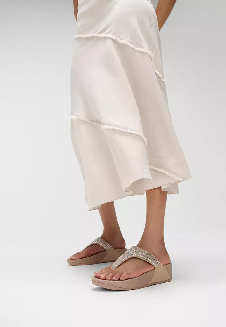 FitFlop LULU Maxi-Crystal Toe-Post Sandals - Classic Beige (E5U-B41)